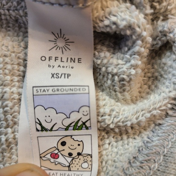 Offline by Aerie Sweatshirt Women’s XS Grey Cropped Never Want To Leave Palms - Picture 6 of 10